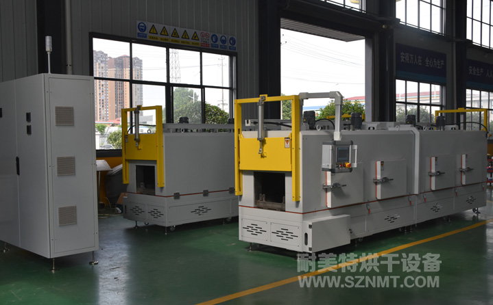 新能源汽车电机产品涂胶后胶水固化热套冷却通道加热隧道炉